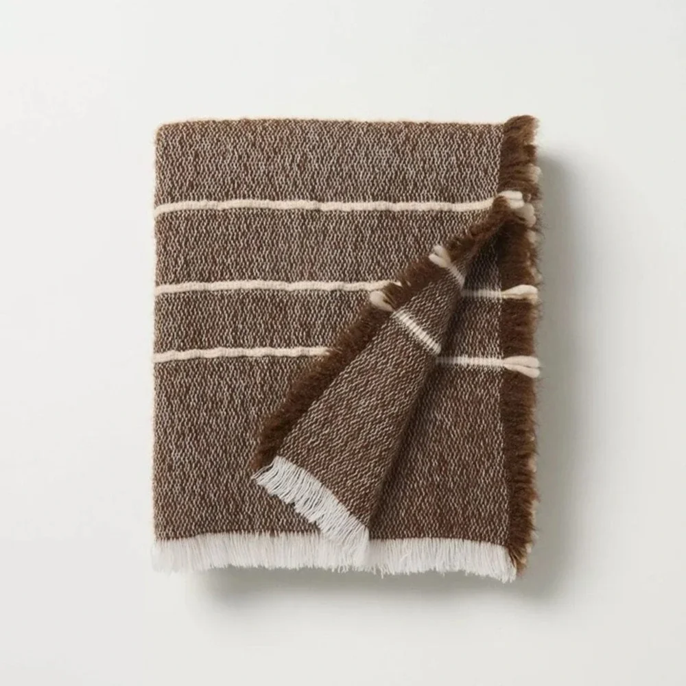 Cozy Stripe Throw Blanket Brown/Tan - Hearth & Hand Magnolia, Target